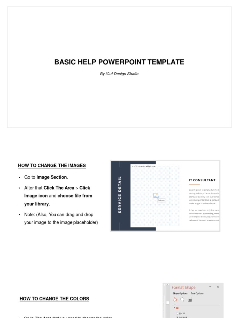 Basic Help Powerpoint Template: by Icut Design Studio | PDF