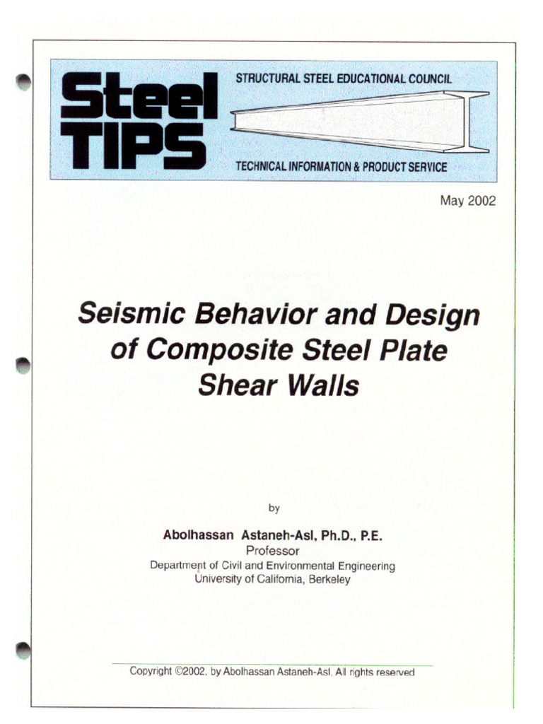 2002 - 05 Seismic Behavior and Design of Composite Steel Plate Shear ...