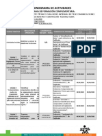 Cronograma de Actividades: Programa de Formación Complementaria