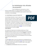 Cuáles Son Las Metodologías Más Utilizadas en La Gestión de Proyectos PDF