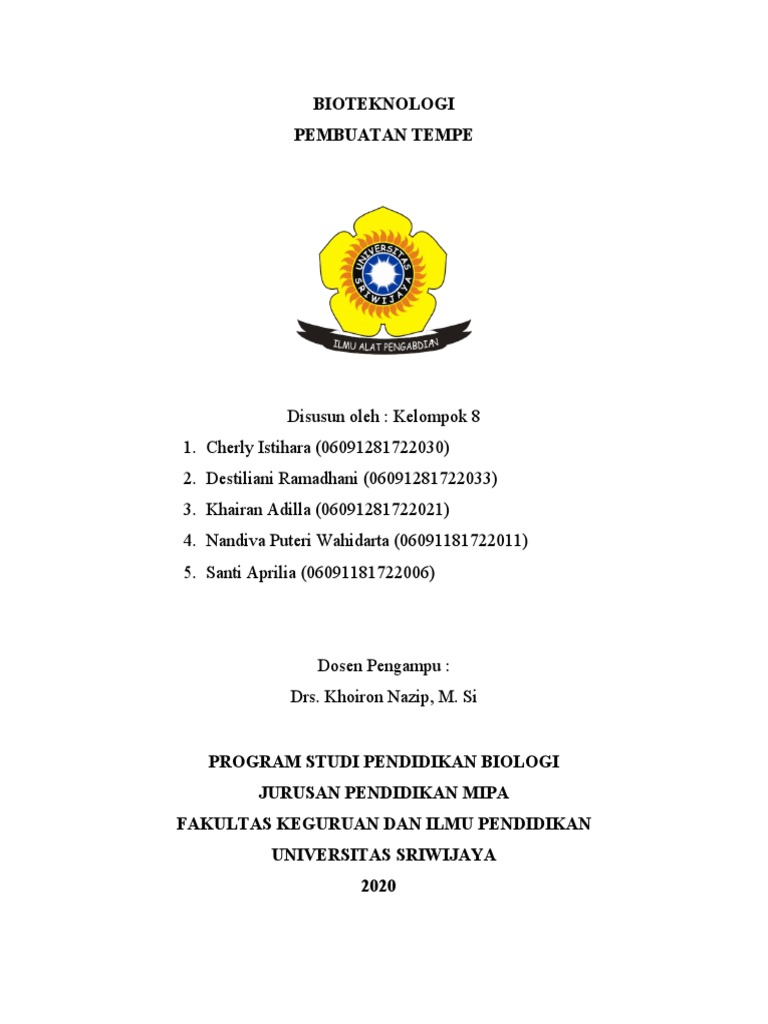 Laporan Bioteknologi Pembuatan Tempe | PDF