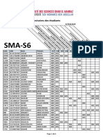 SMA-S6: Listes Provisoires Des Étudiants