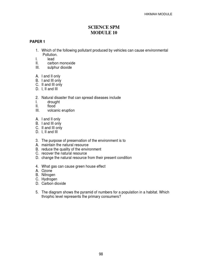 Science SPM: Hikmah Module | PDF | Carbon | Photosynthesis