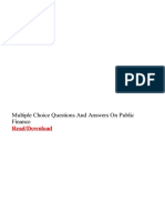 Multiple Choice Questions and Answers On Public Finance: Read/Download