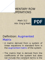 Elementary Row Operations: Math 312 Adv. Eng'g Math