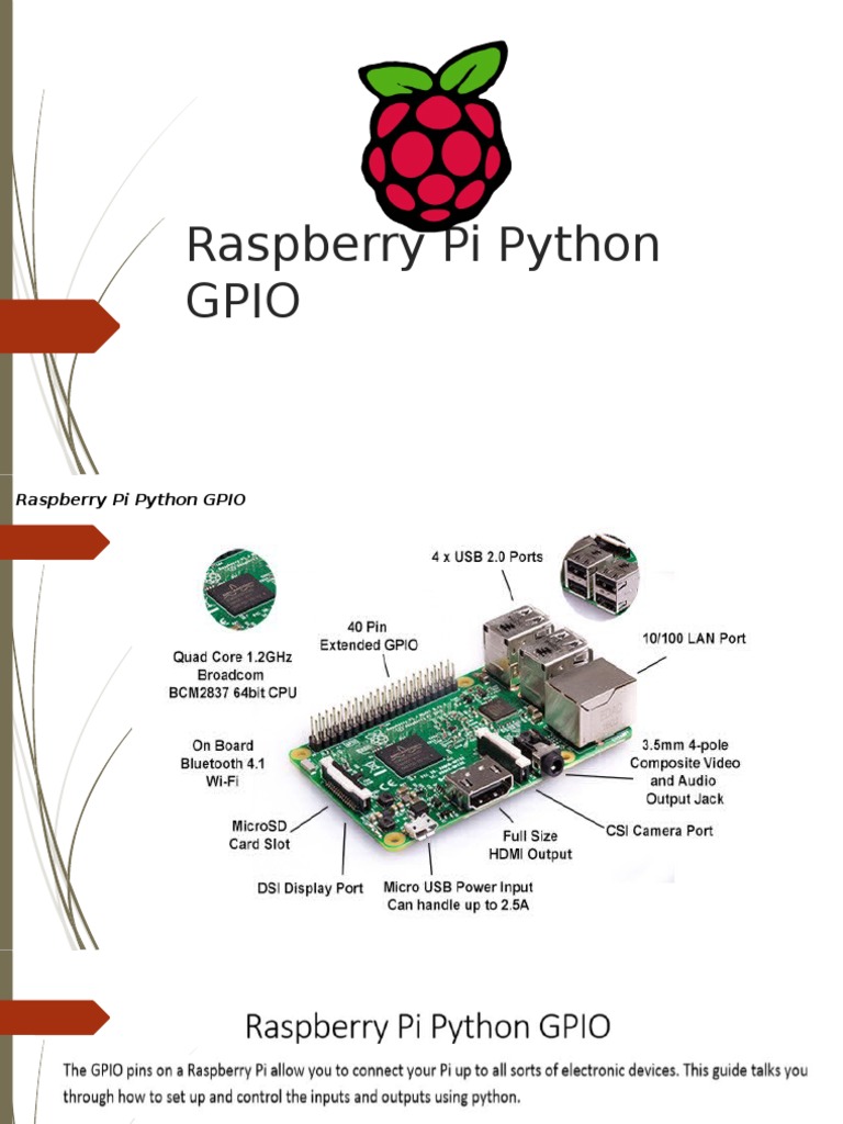 Raspberry Pi Python Gpio | PDF | Computers