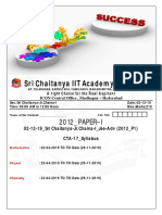 Sri Chaitanya IIT Academy., India.: 2012 - PAPER-I