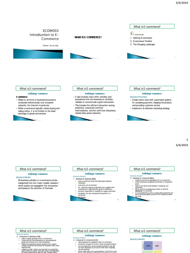 Introduction To E Commerce Pdf E Commerce Online Shopping