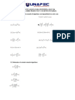 Práctica Sobre Productos y Cocientes Notables (Mat126)