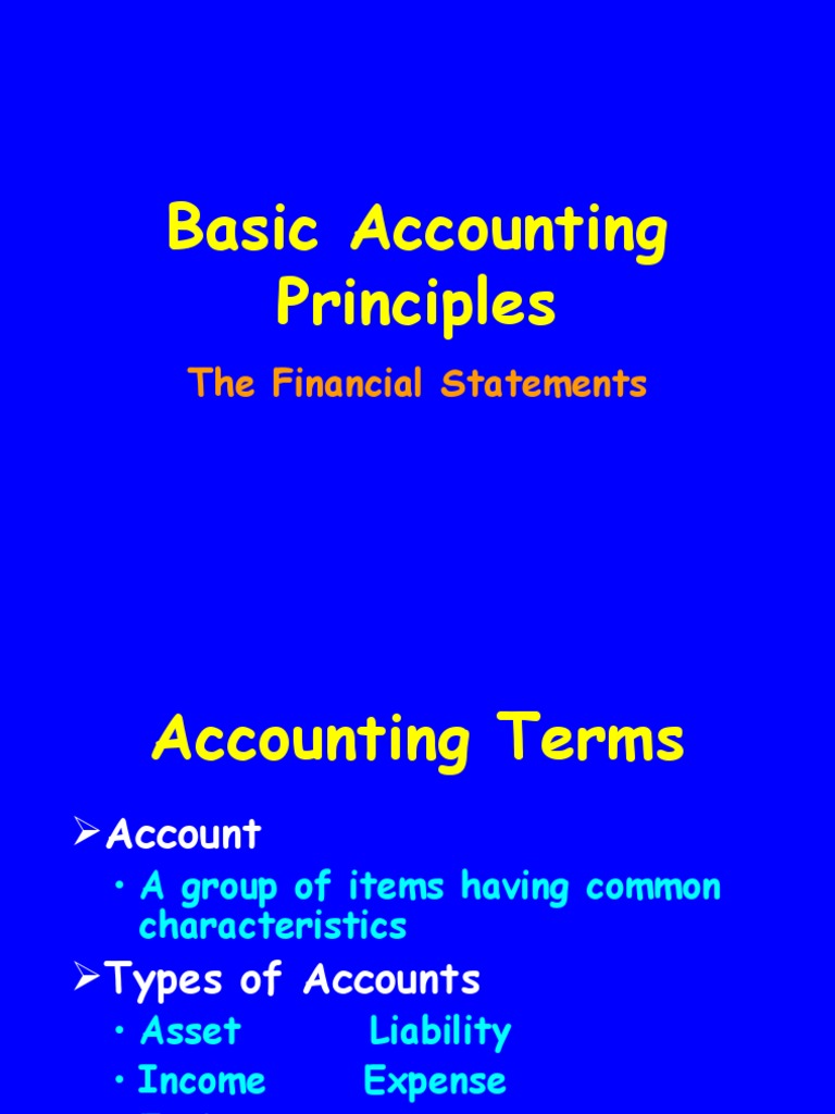 Basic Accounting Principles Overview | PDF | Balance Sheet | Debits And ...