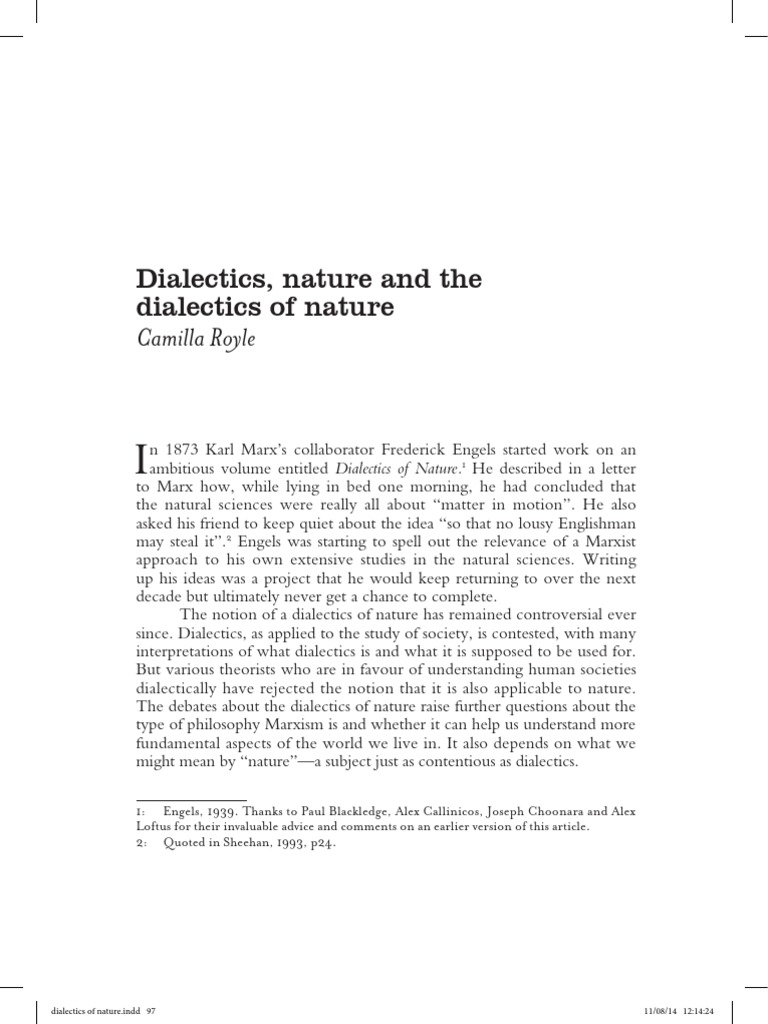 Dialectics Nature And The Dialectics Of Pdf Pdf Dialectic Karl Marx