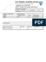 Academic Year: 2019-2020 PROGRESS REPORT - Periodic Test-Annual (2020-March)