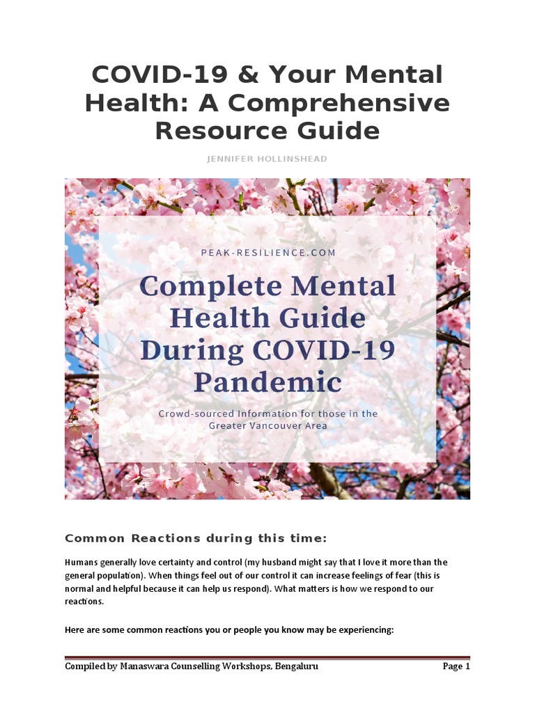 COVID and Mental Health | PDF | Anxiety | Mental Health