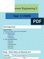 Hydropower Engineering I Year 3 HWRE