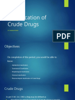 Classification of Crude Drugs