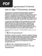 What Is IT Governance? A Formal Way To Align IT & Business Strategy