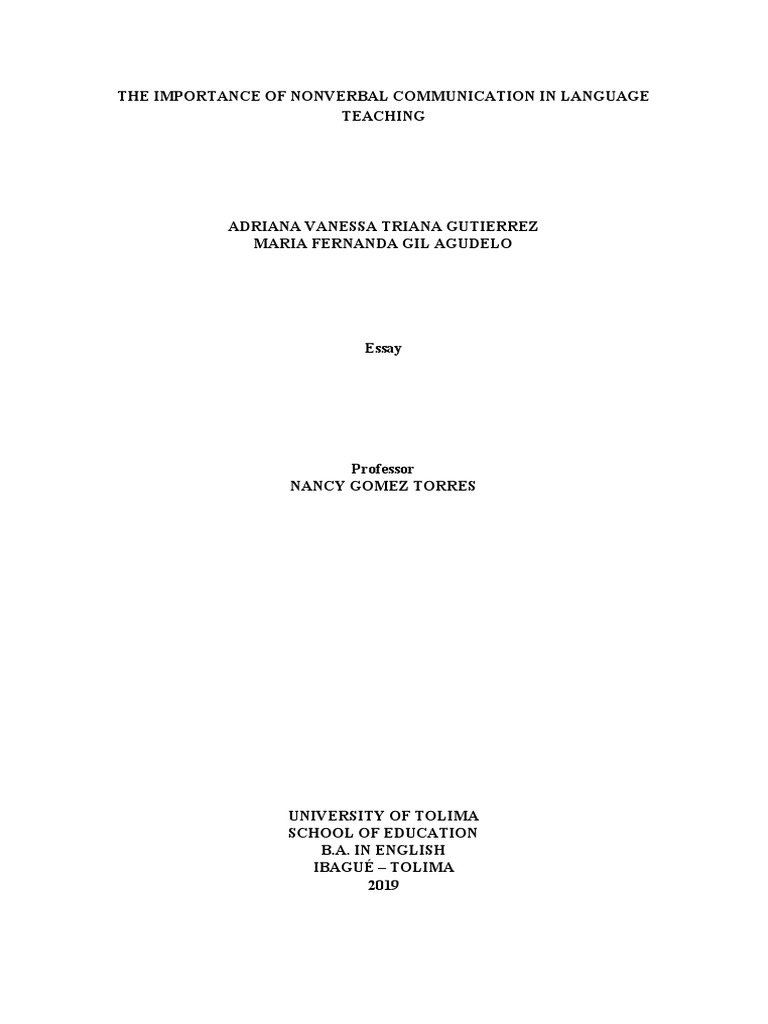 Nonverbal Cues in Language Teaching | PDF | Nonverbal Communication ...