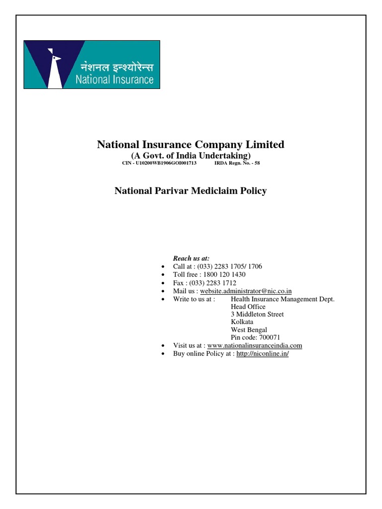 NATIONAL INSURANCE MEDICLAIM POLICY DOWNLOAD PDF visual data 6