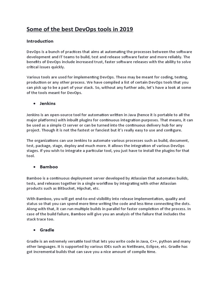 Top DevOps Tools for Java Developers | PDF | Software Development ...