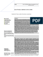 Investigation of Tetanus Antibody Levels in Adults: Erişkinlerde Tetanoz Antikor Düzeylerinin Araştırılması