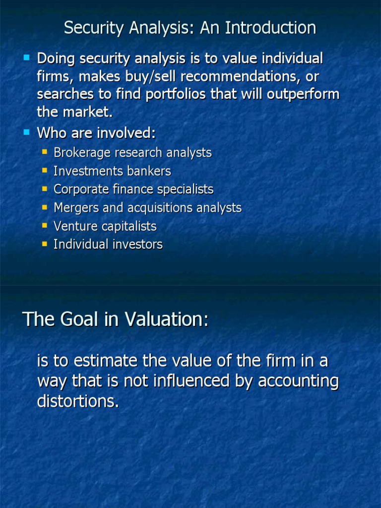 Security Analysis and Valuation Overview | PDF | Financial Analyst ...