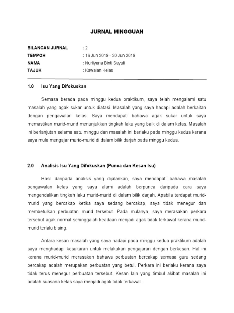 Jurnal Mingguan Pdf