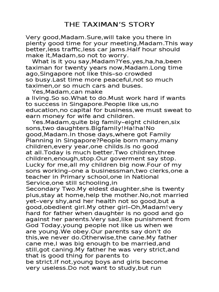 The Taximan Story PDF