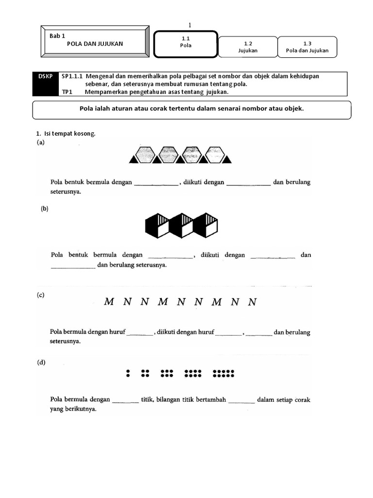 Latihan Bab1 Pola Dan Jujukan Pdf