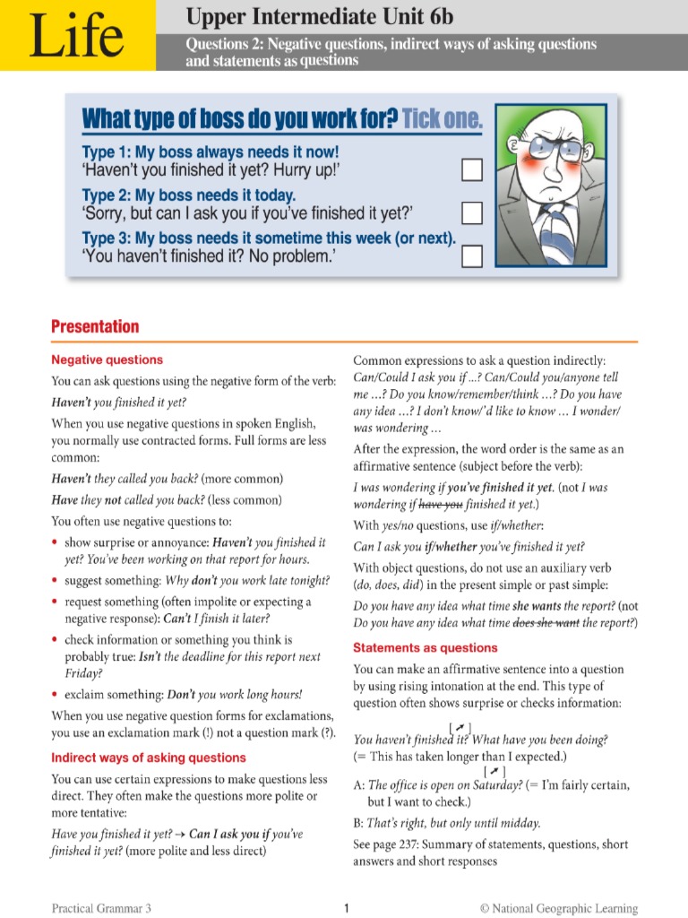 Upper Intermediate Unit 6b | PDF