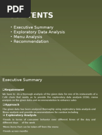 Executive Summary - Exploratory Data Analysis - Menu Analysis - Recommendation