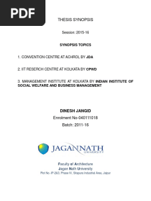 Architectural Thesis Synopsis