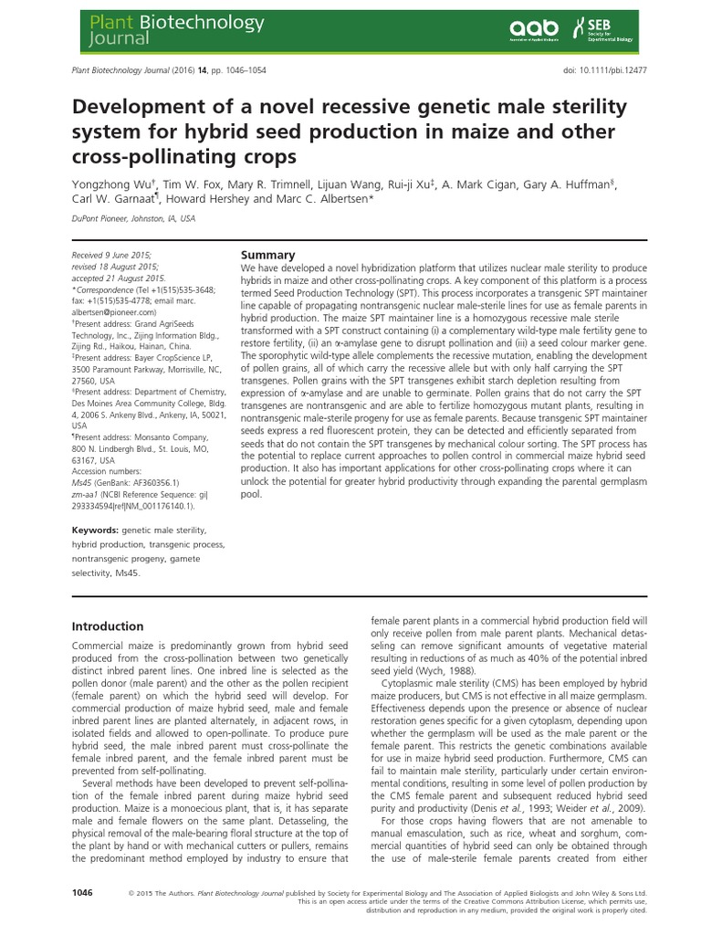 Pbi 12477 PDF PDF Hybrid (Biology) Zygosity