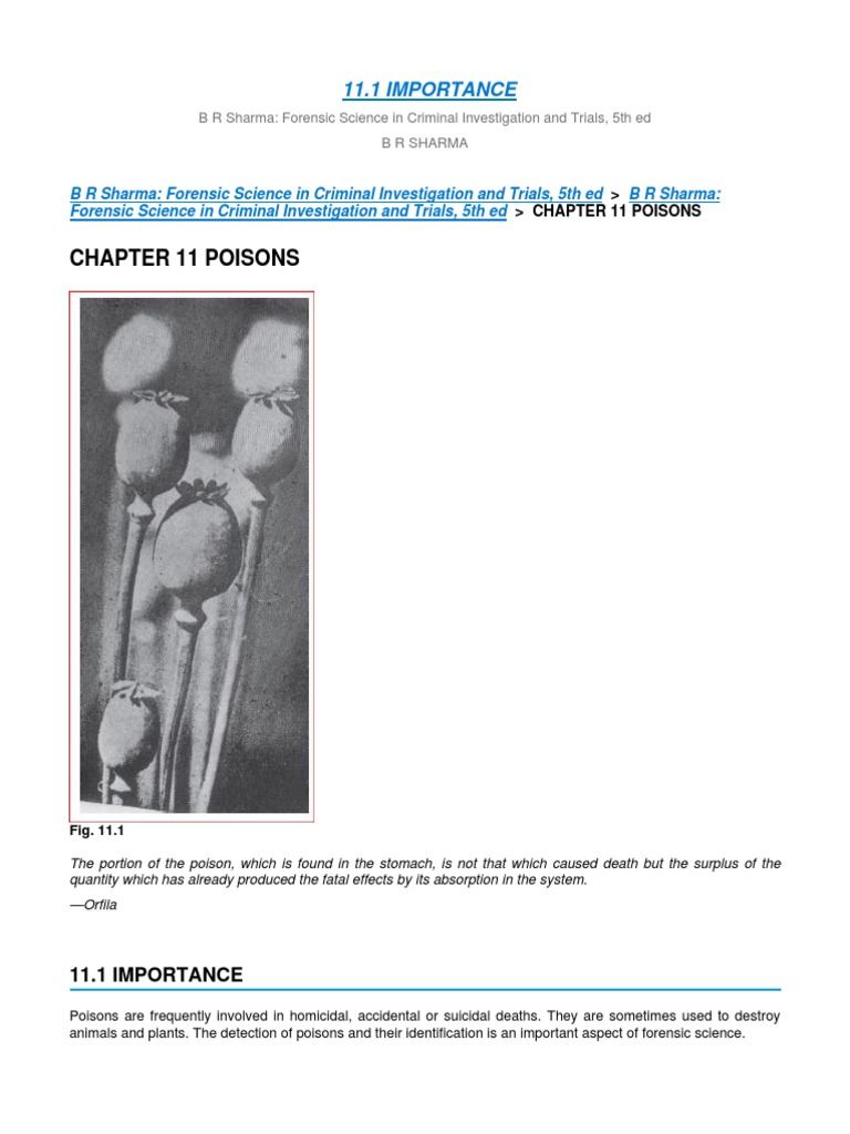 Forensic Analysis of Poisons | PDF | Poison | Chromatography