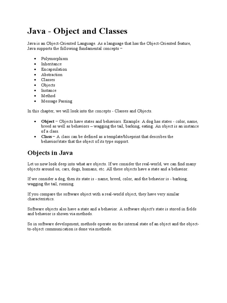 Java Classes and Objects | PDF | Constructor (Object Oriented ...