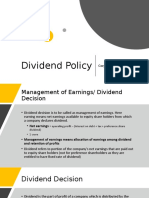 Dividend Policy: Corporate Finance