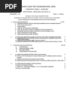 3rd year Class test exam,2020 (Microprocessor & CA)