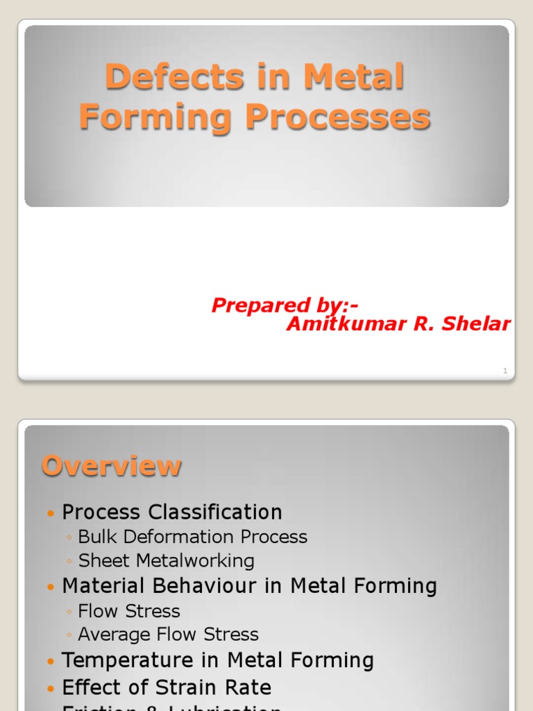 Defects in Metal Forming Processes | PDF | Deformation (Engineering ...