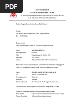 Surat Gugatan Ptun