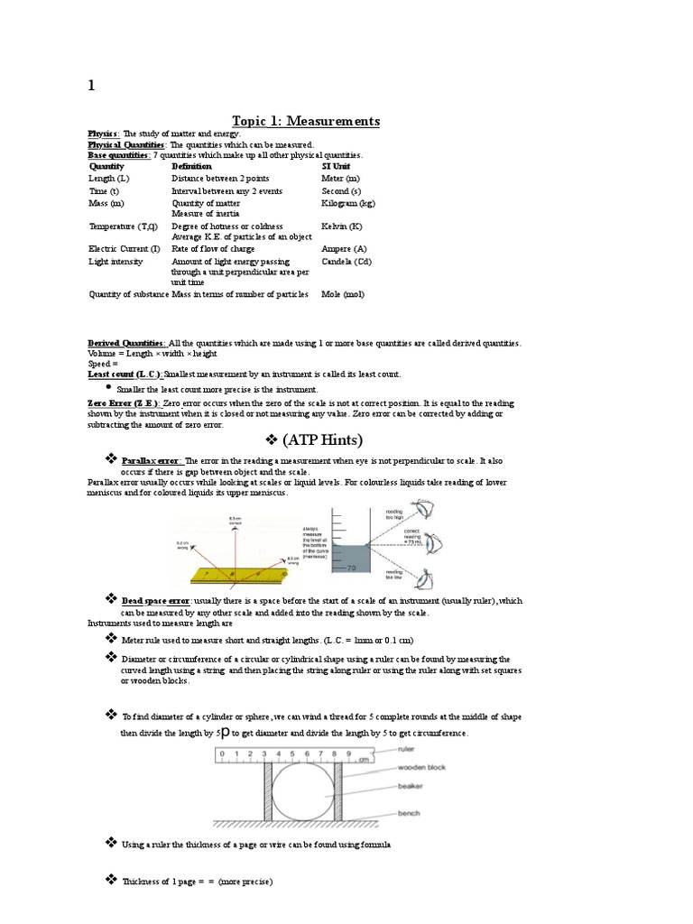 Physics Measurements and Concepts Overview | PDF | Acceleration | Force