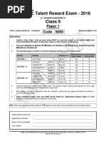 FTRE 2018 C IX AT+S&M Paper 1 PDF