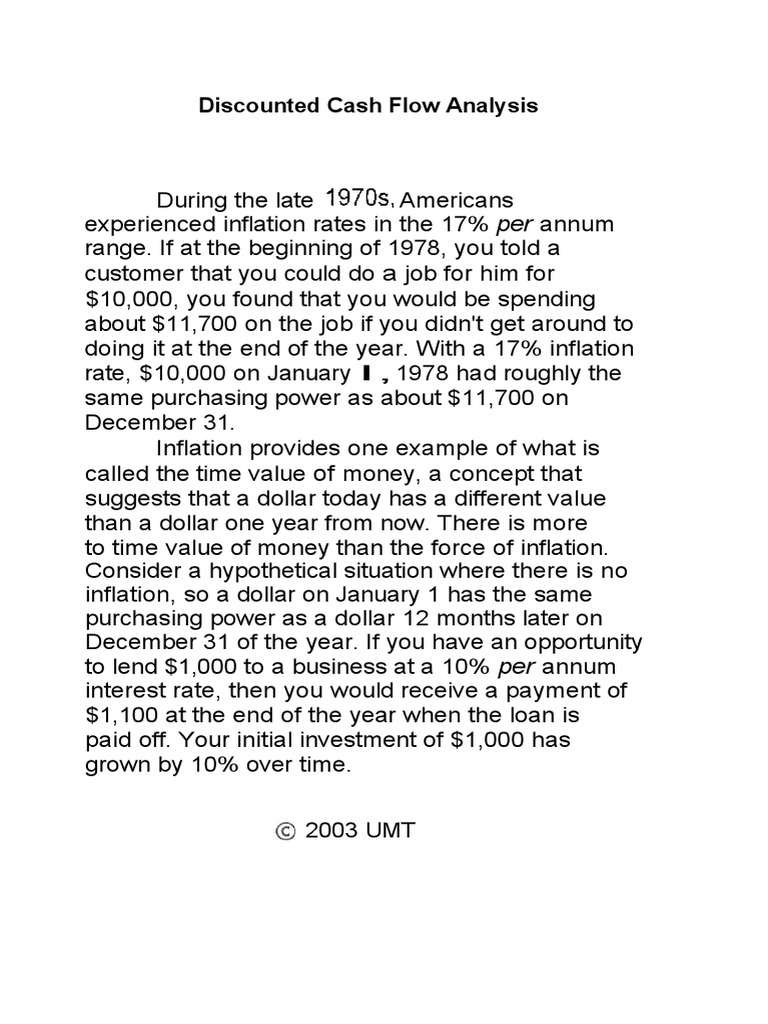Discounted Cash Flow Analysis Explained | PDF | Internal Rate Of Return ...
