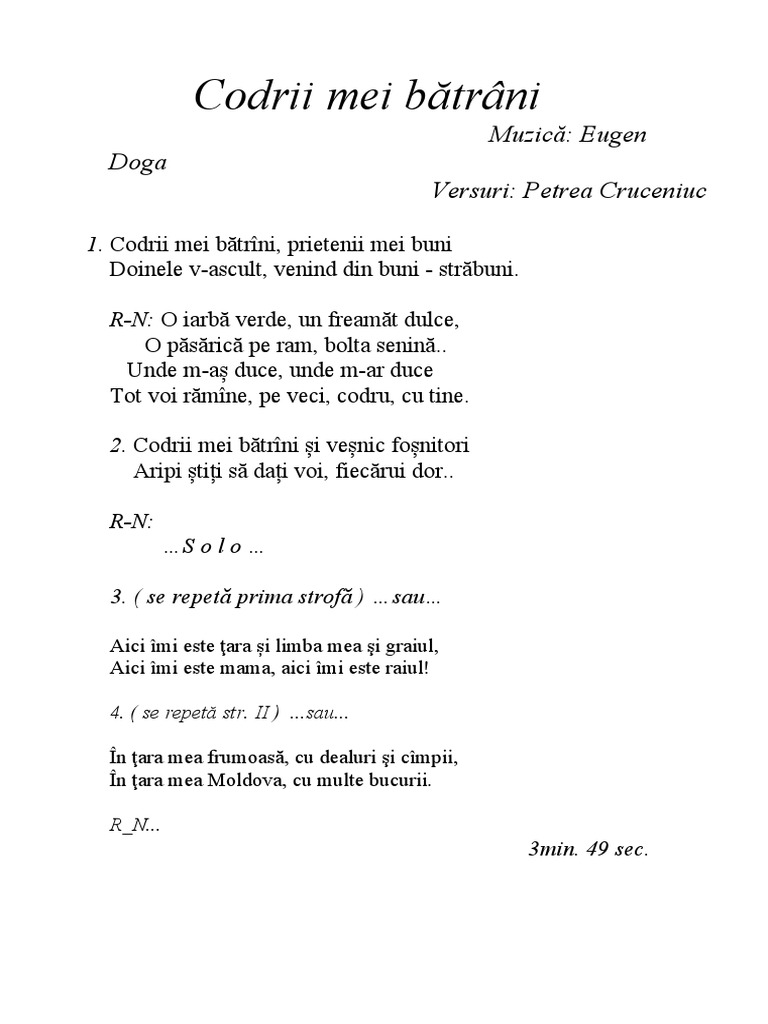 Codrii Mei Bătrâni | PDF