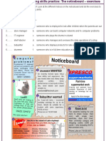 Reading Skills Practice: The Noticeboard - Exercises: Preparation