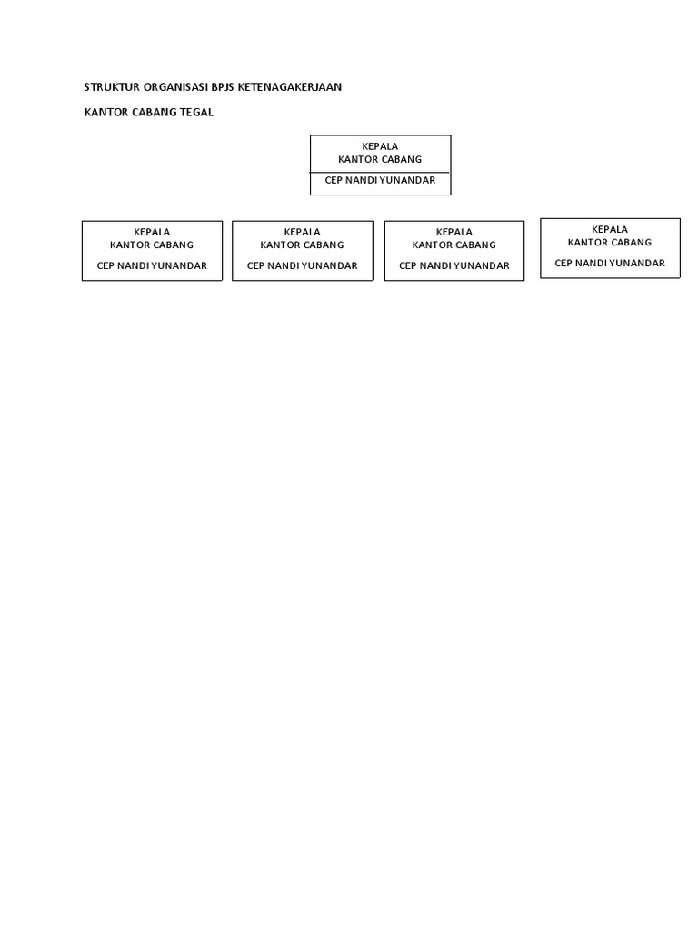 Struktur Organisasi BPJS Tegal | PDF