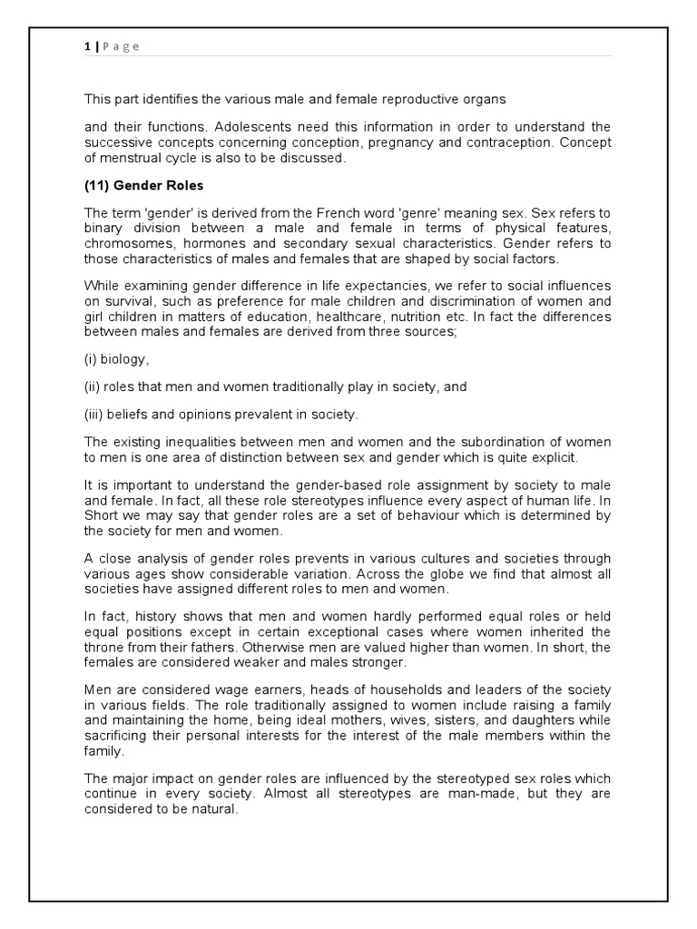 Gender Roles | PDF | Gender Role | Gender