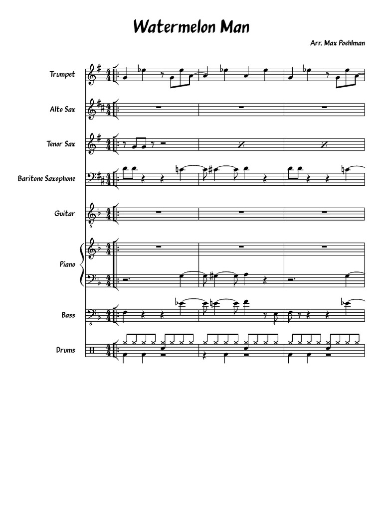 Watermelon Man PDF Tenor Saxophone Saxophone