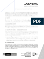 Condiciones y Especificaciones Del Proceso.