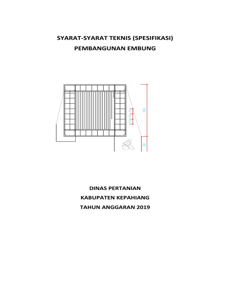 Spesifikasi Pembangunan Embung 2019 | PDF