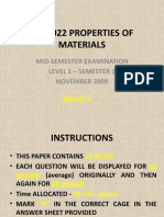 MT 1022 Properties of Materials: Mid-Semester Examination Level 1 - Semester 1 November 2009