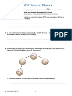 Potential and Kinetic Energy Worksheet: Name: . Date